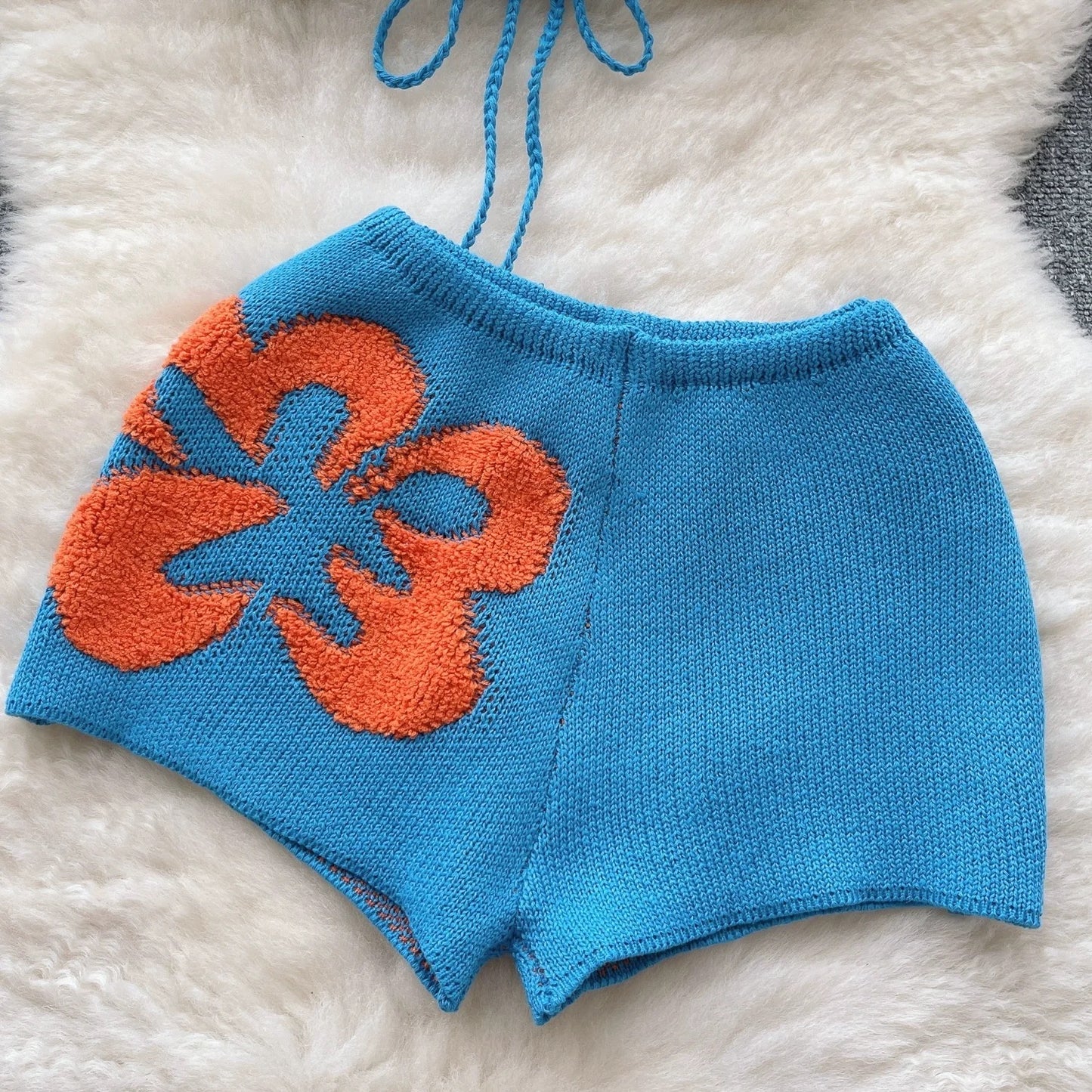 Blue Knit Two Piece Set