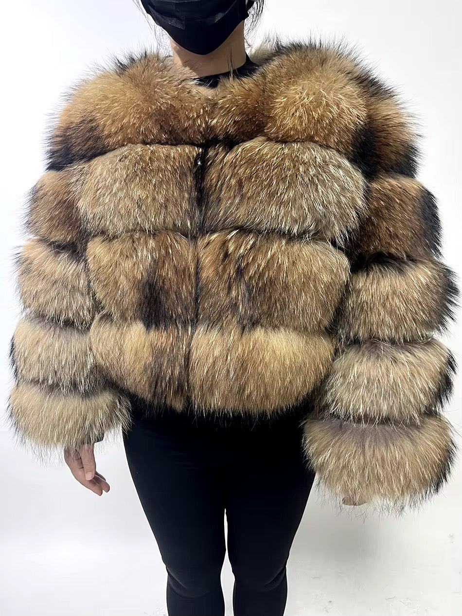 Faux Fur Coat - Brown