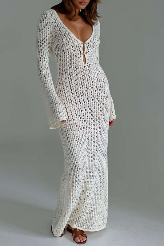 Knit Maxi Dress - White