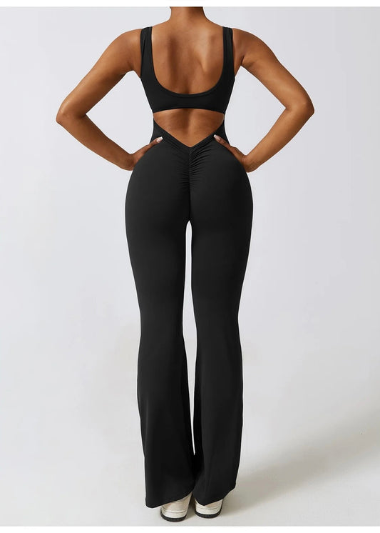 Open Back Jumpsuit - Black